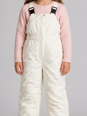 Kids Poivre Blanc White Snow Bib Overalls — Insulated Winter One-Piece Sz 6
